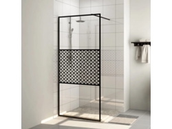 Mampara De Ducha Accesible Vidrio Esg Claro Negro 80x195 Cm