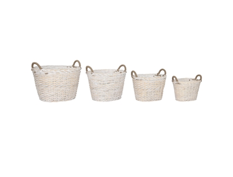 Soporte para Leña HOME ESPRIT Mimbre Cuerda 69 x 62 x 57 cm