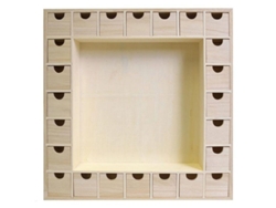 Calendario de Adviento cuadrado de madera 39 x 39 cm