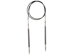 Agujas circulares fijas Knitpro Karbonz 80 cm 3,75 mm Negro y Plata