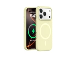 (amarillo Claro, Iphone 17) Funda Magnética Resistente Para Iphone, De Silicona Líquida De Color Sólido Y Diseño Sencillo.