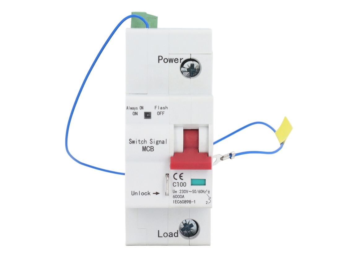 Disyuntor inteligente unipolar con comunicación y control activo/pasivo, carril DIN de 230 V