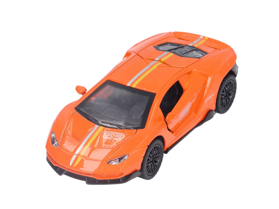 Ats-coche Modelo De Aleación 1:32 Deportivo Metálico Con Luz Y Sonido, Juguete Para Niños Mayores De 3 Años Naranja