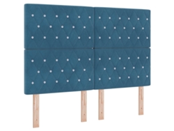 Maison Exclusive - Cabecero Azul Oscuro 144 Cm Terciopelo