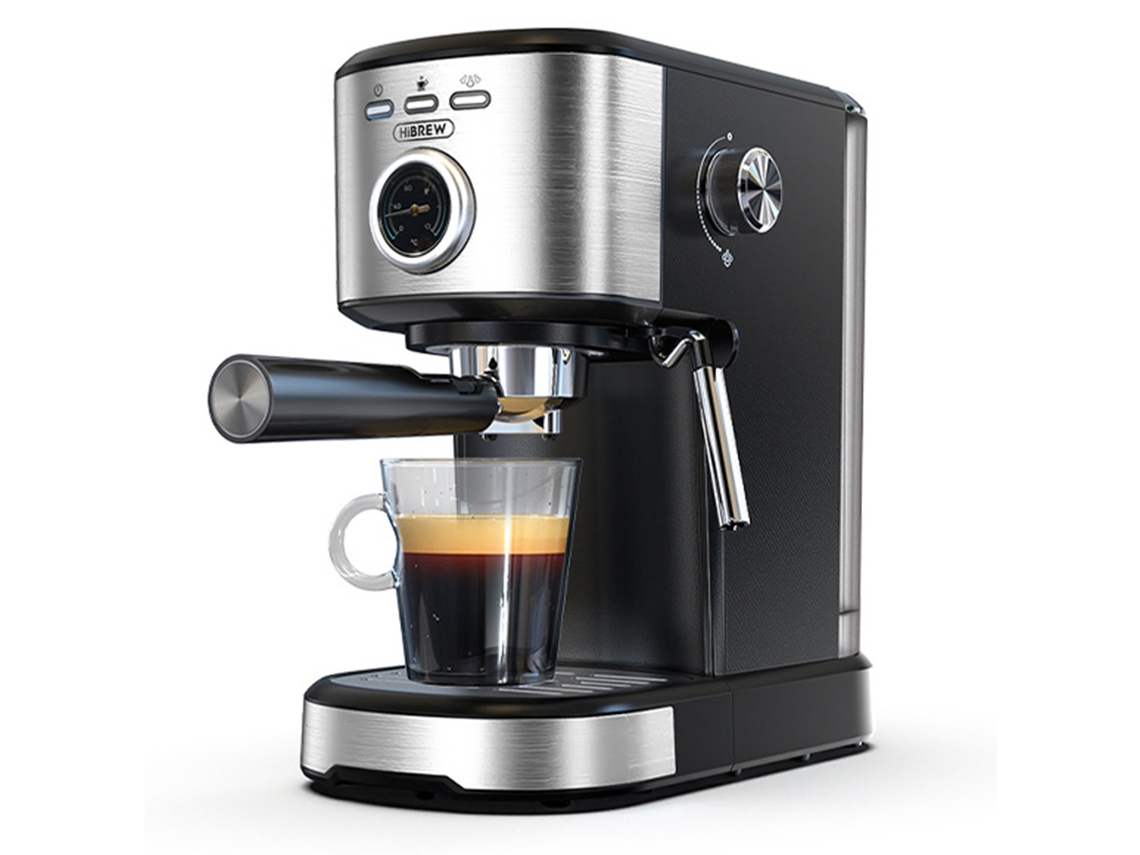 Cafetera Semiautomática Hbrew H5a, Tanque de Agua de 1.2L, Presión de 15 Bares y Sistema de Preparación Inteligente.