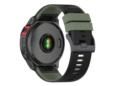 Correa de Silicona dos colores 26mm para Garmin Enduro/Tactix Delta/Tactix 7 Pro - verde negruzco/negro