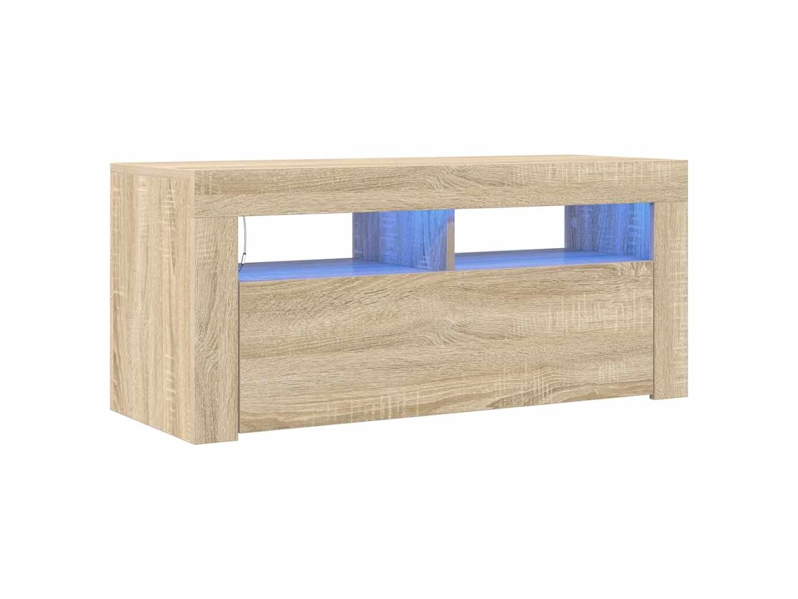 Mueble TV con luces LED 90x35x40 cm Roble Sonoma MAISON EXCLUSIVE