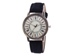 Reloj De Pulsera Unisex Zhoulianfa Con Esfera Romana Y Correa De Mezclilla Negra.