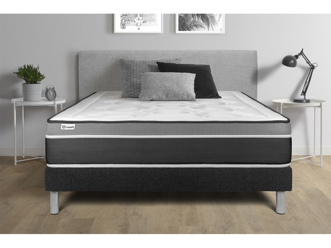 Canapé de Matrimonio Vital Care VITALIT Espuma con memoria Negro (140x200)