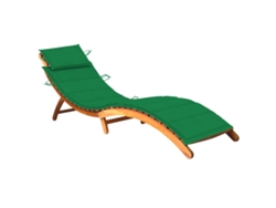 Tumbona Lounger de Jardín con Cojín Madera de Acacia Maciza