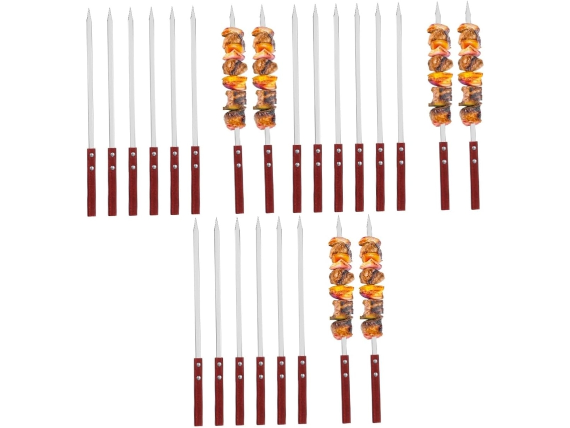 18pièces Pinchos Acier Pour Barbacoa Planos Et Légumes Set De Reutilizables Avec Poignées