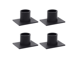 2026-soportes Para Velas Taper Negros, Set De 4 Centros De Mesa De Metal Mate Moderno