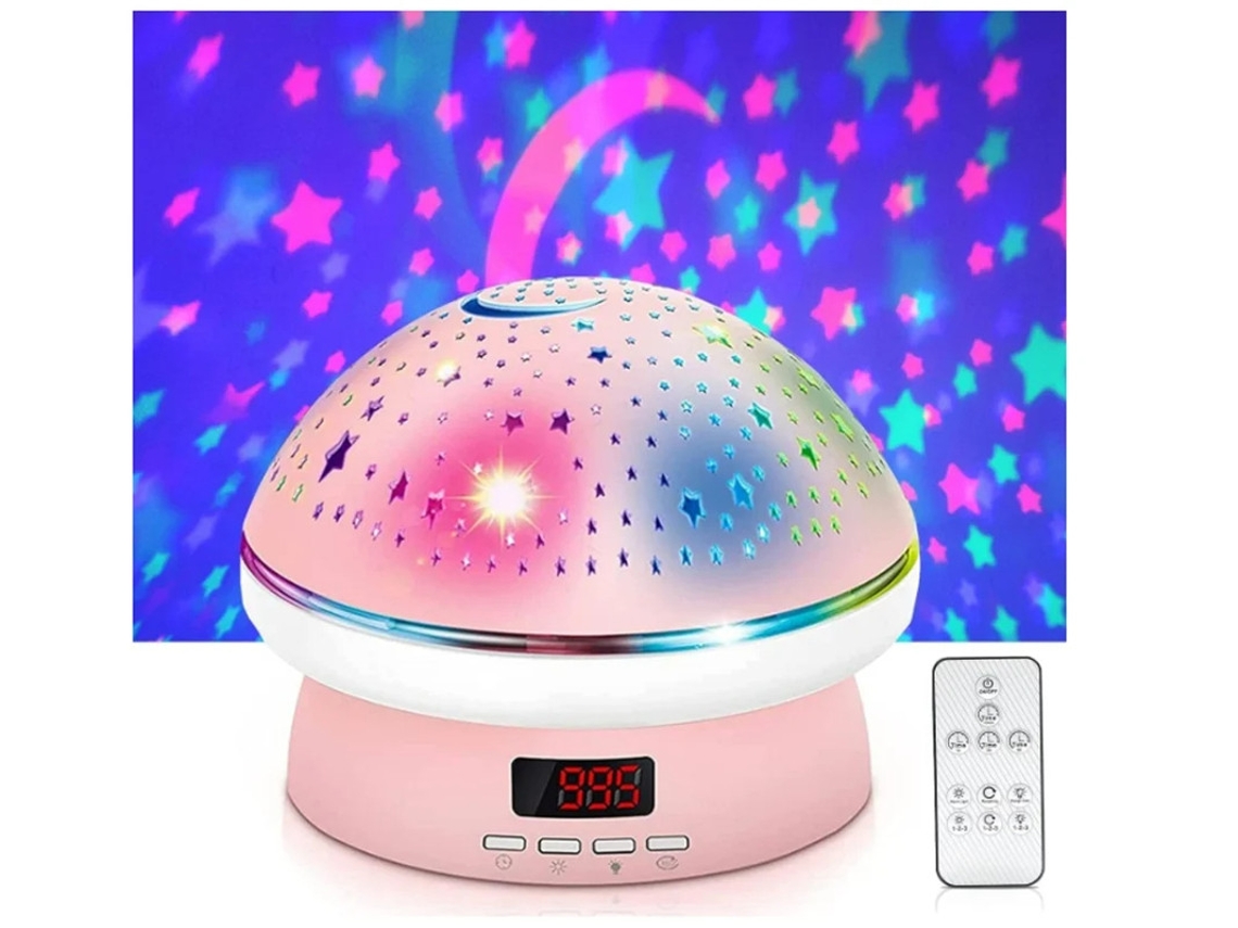 Proyector de estrellas, luz nocturna para niños con temporizador giratorio, lámpara de luna y estrella que cambia de color, Bestvite
