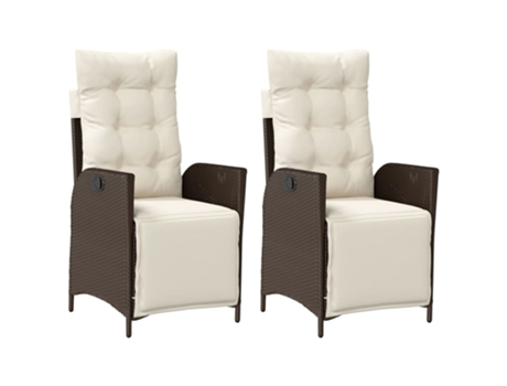 Conjunto 2 Silla De Jardín Reclinable VIDAXL (57x61x93 cm)