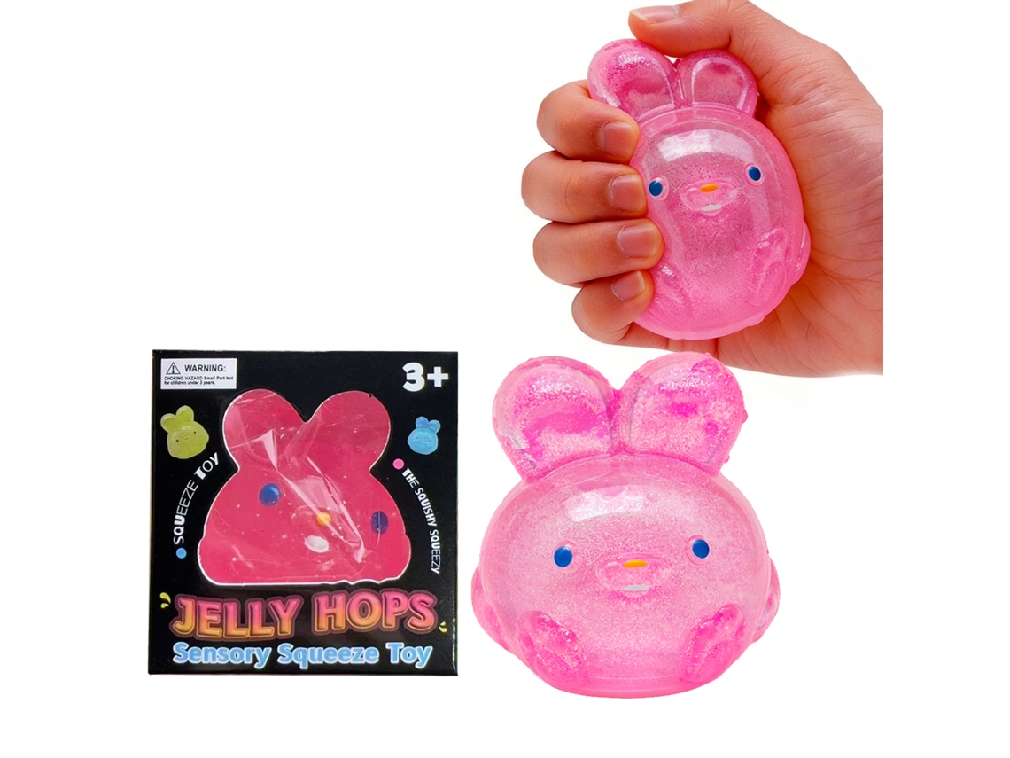 Juguete blando Pink Jelly Bunny de TPR para aliviar el estrés en los niños.