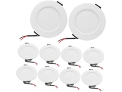 Kit de 10 convertidores de luz LED empotrables inalámbricos con enchufes redondos. SFUSHOS