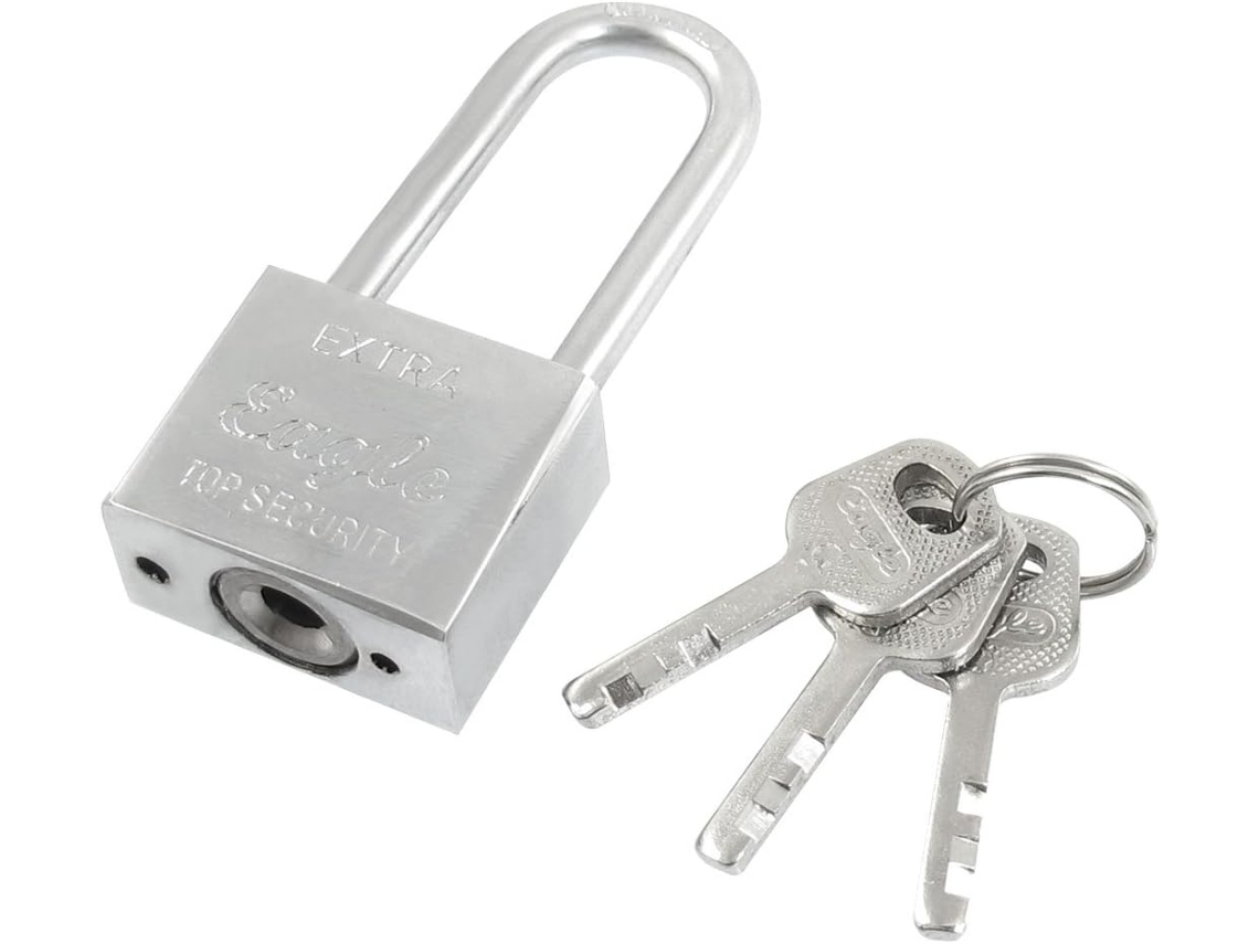 Candado De Seguridad Con Grillete Metálico De 30 Mm De Ancho Y 2,8" De Largo, Con 3 Llaves.