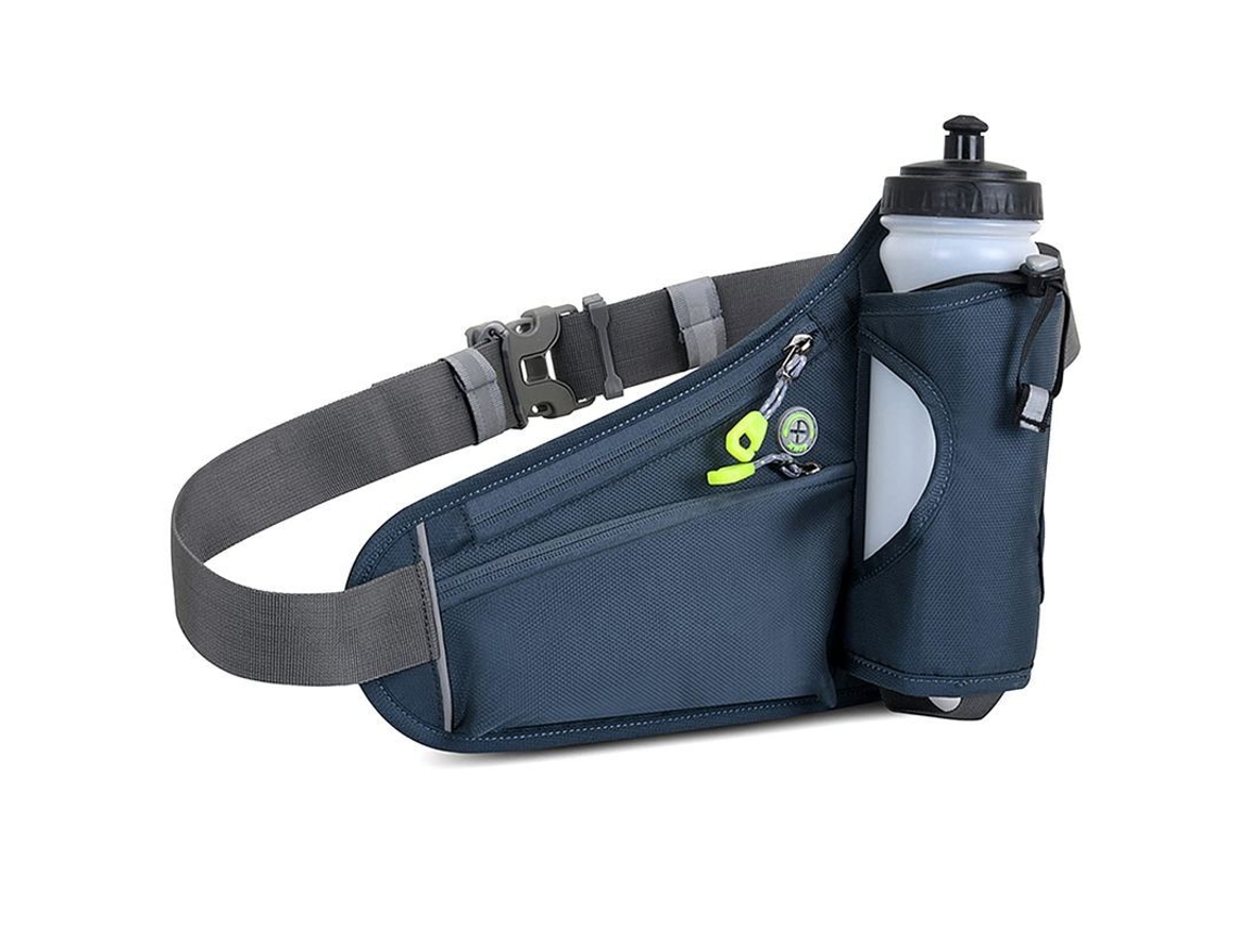 Riñonera impermeable para correr con portavasos y correas reflectantes - Gris