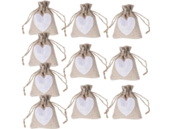 10 Bolsitas Reutilizables Cordón Pequeñas Multifuncionales Joyas Dulces Bodas Bautizos Paquete Lino