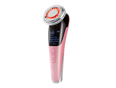 Masajeador Facial Cuidado De La Piel Dispositivo De Belleza Multi Antiarrugas Alta Frecuencia Ems Lifting Facial Tonificante Rosa AUJEZON