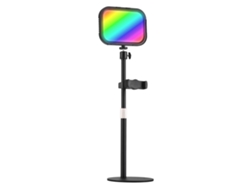 Panel De Luz Led Rgb De Escritorio 12w Para Reuniones Zoom 3000k-6500k Con Soporte Ajustable Y Control Remoto Usb