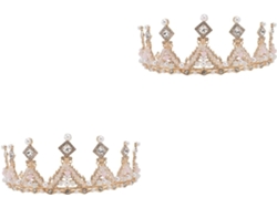 Corona De Boda De Cristal De 2 Piezas Con Diamantes De Imitación Para Mujer, Elegante Accesorio Para El Cabello