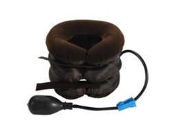 (marrón) Cinturón De Soporte De Cuello Inflable Con 3 Tubos De Aire