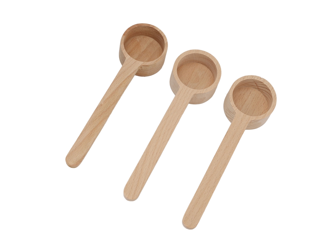 3 Cucharas De Madera Para Medir Precisa, Sin Pintar, Textura De Madera, Para Café, Té Y Diy De Mascarillas