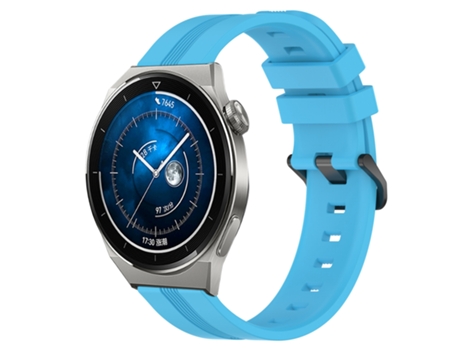 Correa de reloj inteligente para Huawei Watch GT3 Pro 46 mm 22 mm Correa de reloj Slicone a rayas cóncavas (azul cielo)