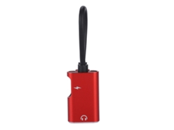 Adaptador De Cable De Audio Mini Usb A 3.5mm Para Auriculares Con Jack De Carga Rojo