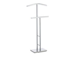 Perchero Relaxdays cromado, perchero independiente, perchero doble, Hbt: 106x49x20 cm, plateado