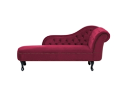 Chaise longue derecho BELIANI Nimes de Terciopelo Rojo 169x65x79