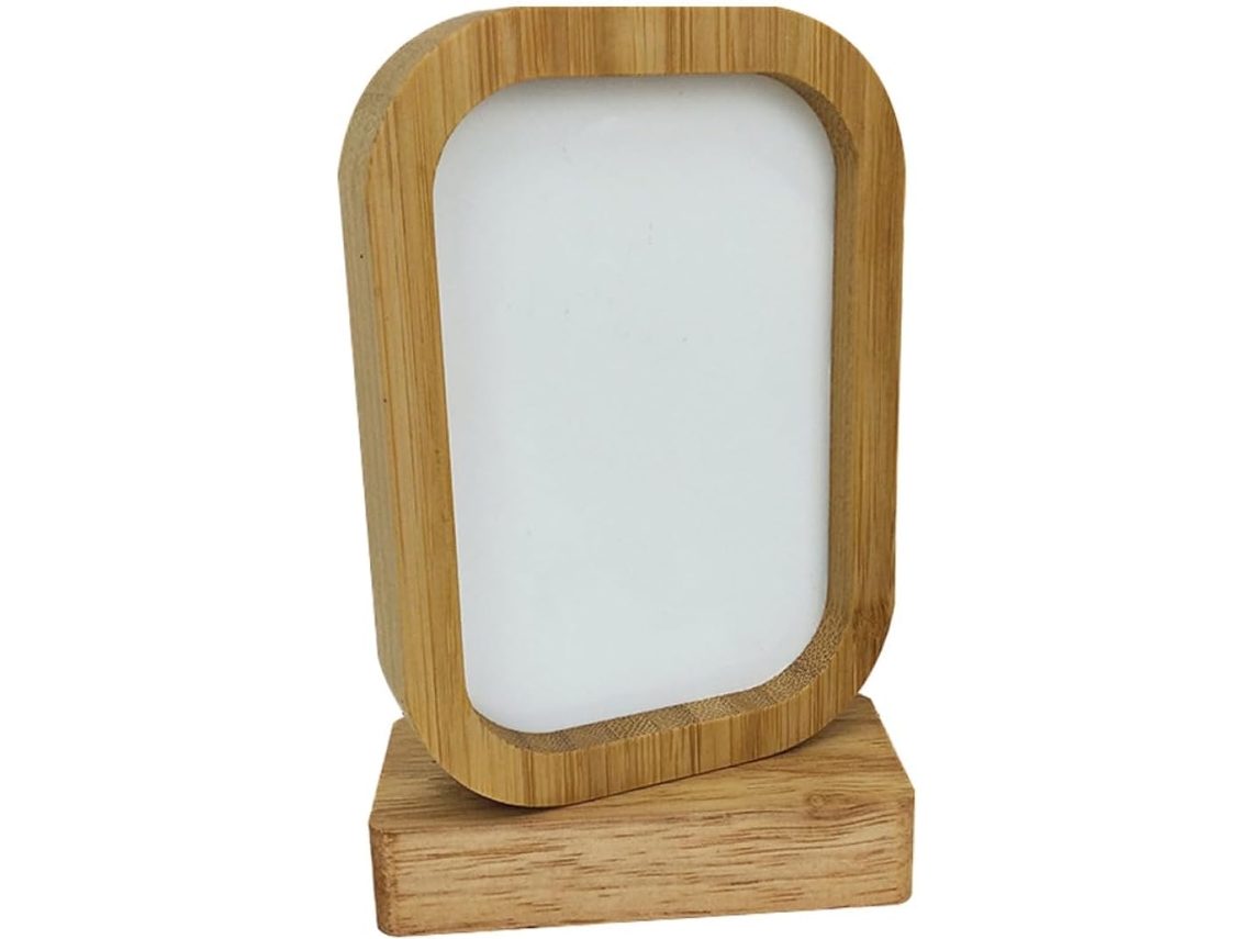 Delicado Marco Fotos Bambú Sintético Doble Esquinas Redondeadas Decorativo Escritorio Proteger Decorar Hogar