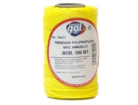 Cuerda linea trenzada amarilla rollo 100m