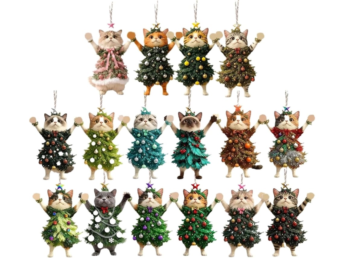 Adornos Navideños Forma Colgante Acrílico 2d Diseño Decoración Hogar Árbol Navidad Espejo Retrovisor Coche
