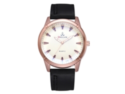 Reloj De Cuarzo Para Hombre Con Correa De Cuero Pu Estilo Casual Dial Azul