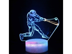 Lámpara Nocturna De Béisbol, 16 Colores Cambiantes Con Control Remoto, Visión Nocturna 3d Estéreo Henten Home
