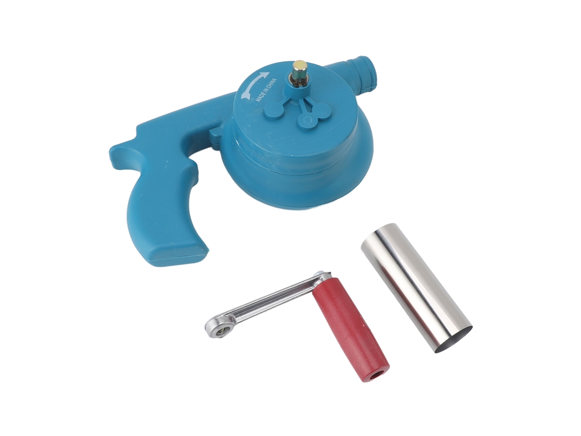 Ventilador Portátil Para Barbacoa, Soplador De Aire Portátil Con Manivela Para Camping Y Barbacoas, Azul