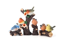Juego De 4 Piezas De Decoración De Pájaros De Resina De Alta Simulación Para Jardín, Patio O Terraza.