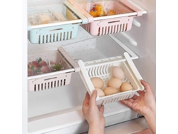 Organizador de cajones retráctil (sin marca), 4 piezas, para frutas y verduras, de plástico, deslizante.