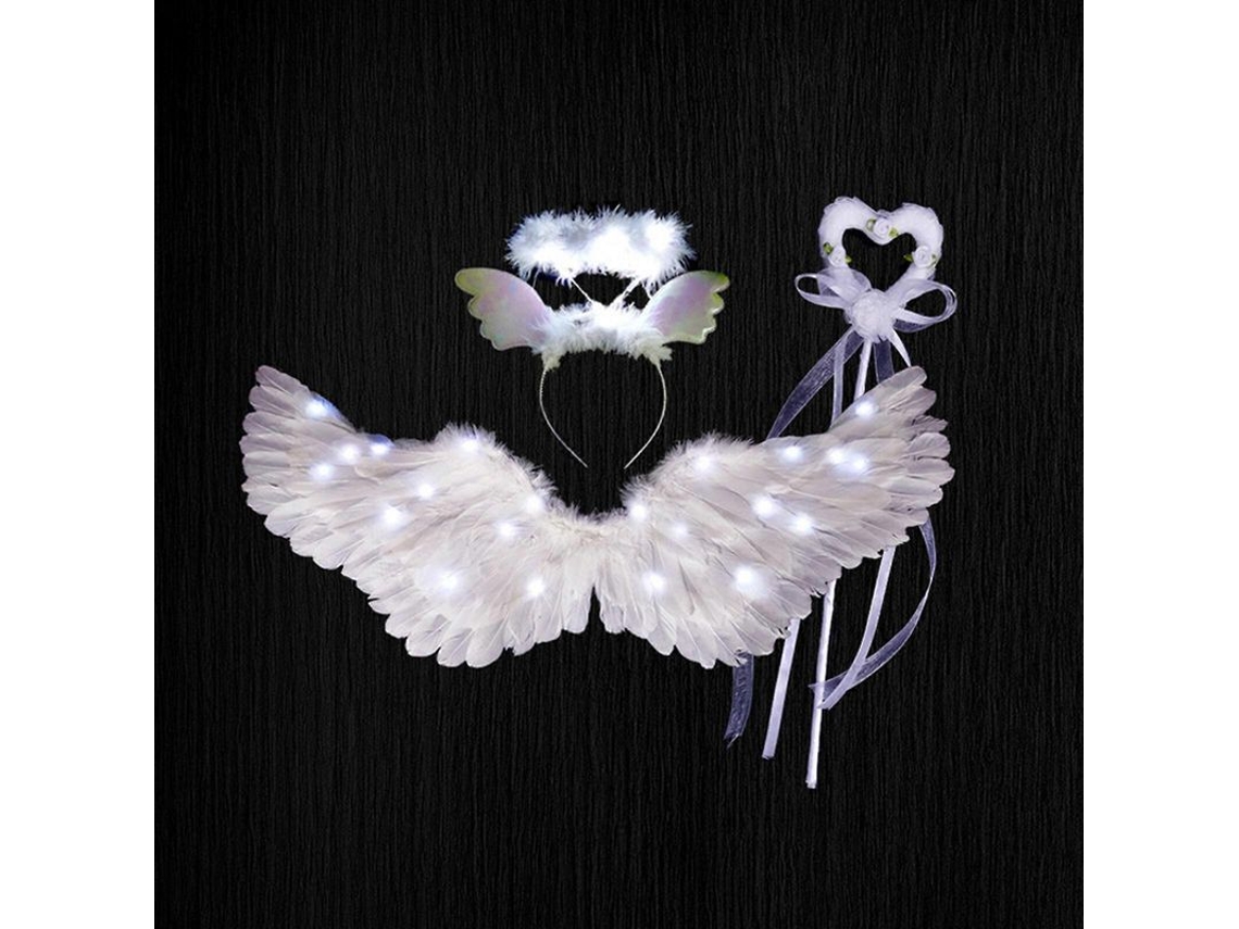 Alas De Ángel Iluminadas Con Luces Led, Disfraz De Ángel Blanco 80*40cm