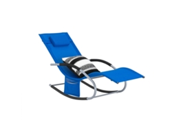 SOBUY OGS28-KB Tumbona Mecedora Con Almohada Y Bolsillo Color Azul Real