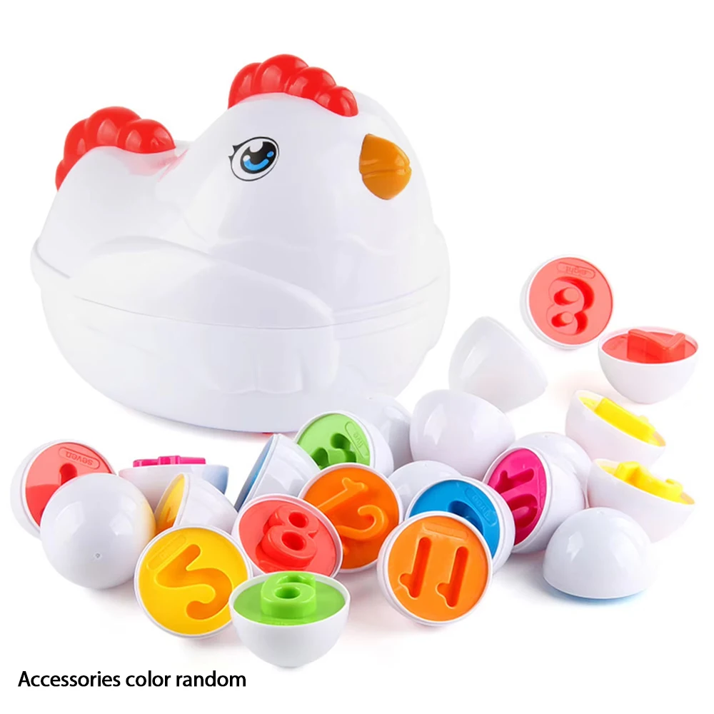 Juguete sensorial para bebés con 12 huevos de Pascua a juego MDUG (20 combinaciones numéricas)