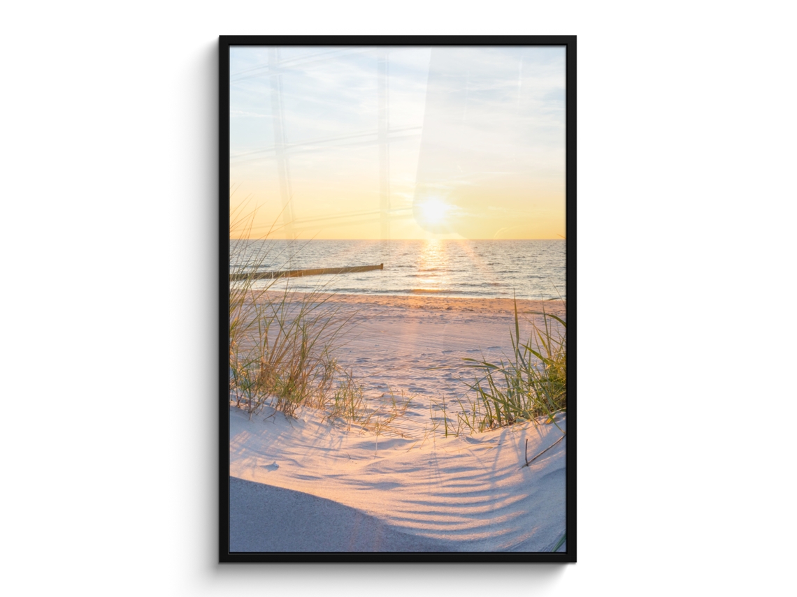 Póster Enmarcado Playa - Sol - Duna - Hierba - Arena - Horizonte 80x120 Cm