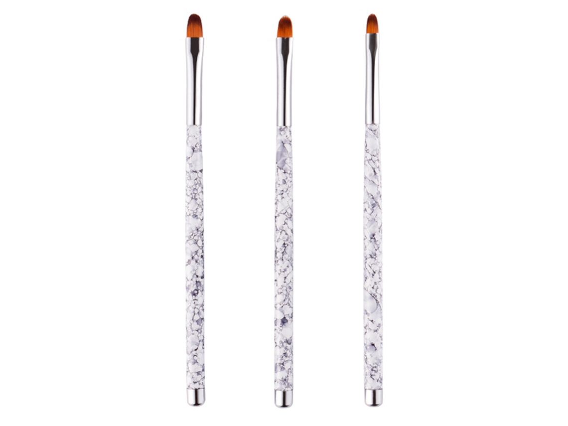 Kofihety - Juego de 3 pinceles para uñas con gancho elástico pintado, multifuncionales para gel y esmalte de uñas.
