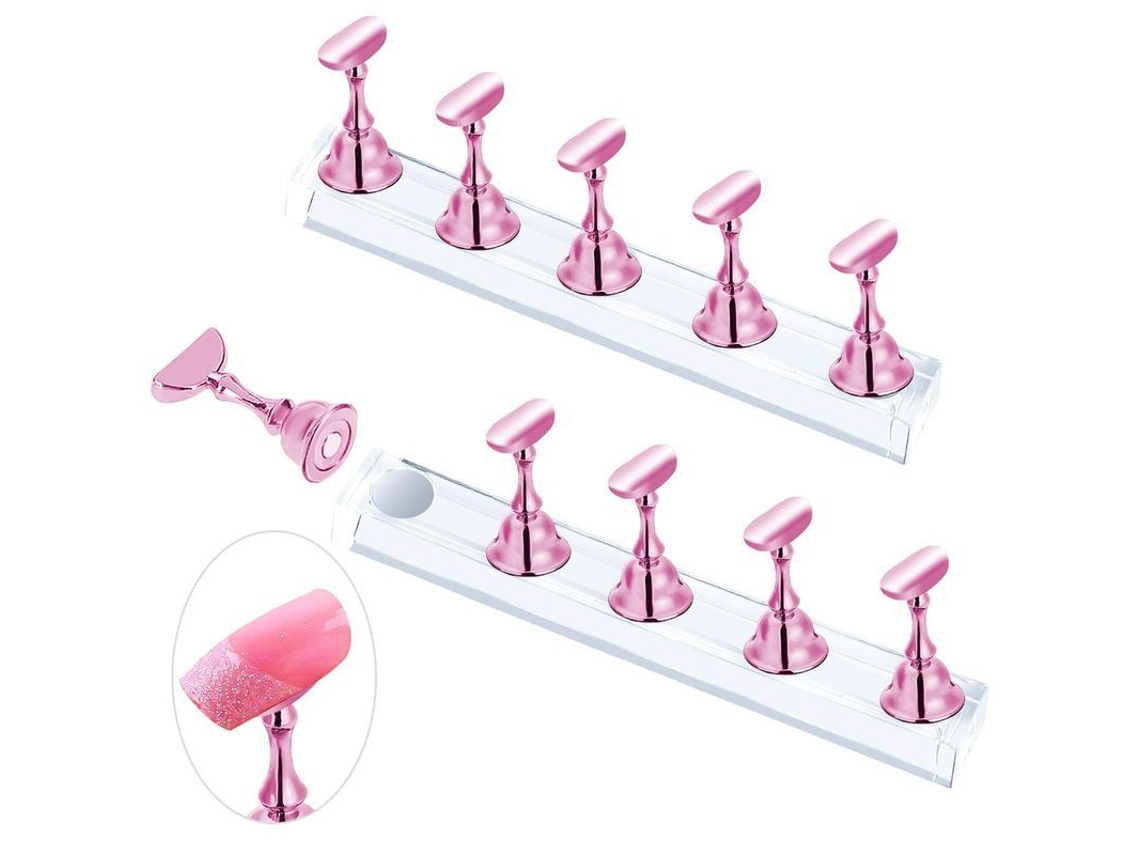 2 Juegos De Soportes Rosas Para Uñas, Ideales Para Practicar Y Exhibir. Accesorios Para Uñas Para Principiantes.