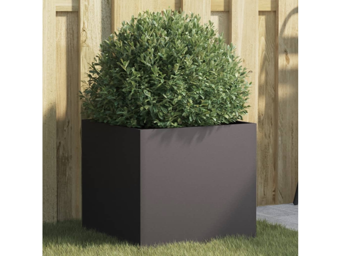 Jarrón/jardinera 42x40x39 cm Acero Negro Dkd Home Decor