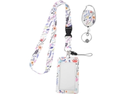 Portatarjetas Personalizado Con Correa Para El Cuello Y Estampado Floral, Tarjetero De Plástico