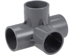 Codo De 4 Vías De Pvc Grado Mueble Conector De T Ángulo 32mm Gris 10 Piezas