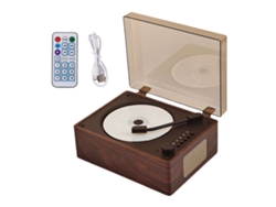Reproductor De Cd Retro (color Nogal), Altavoz Inalámbrico Recargable Con Bluetooth 5.0